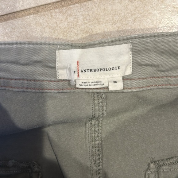 Anthropologie Olive Green Utility Skinny Crop Pants 26 - Picture 2 of 6